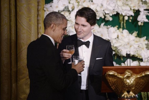 <p>Barack Obama toast met Justin Trudeau.<span class="credit">photo news</span></p>