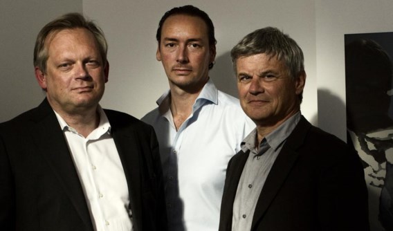 De oprichters Noël Slangen (links), Dominique De Rycke (midden) en Peter Ruyffelaere van Musebooks. 