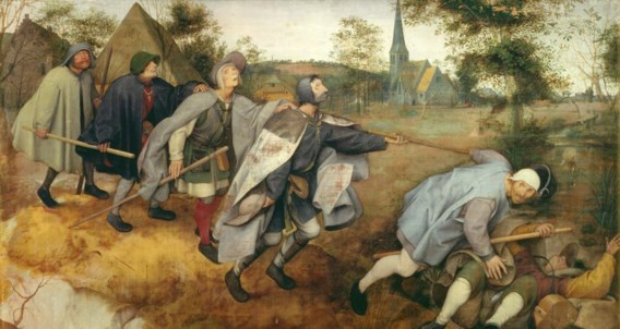 Pieter Bruegel, ‘De parabel van de blinden’, 1568: treffend beeld van de menselijke dwaasheid. Museo di Capodimonte, Napels.