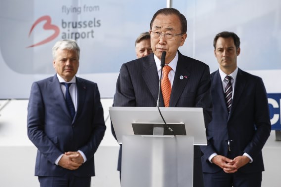 Ban Ki-moon herdenkt slachtoffers op Brussels Airport