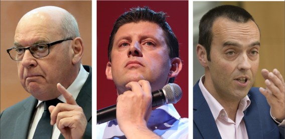 Gents burgemeester Daniël Termont (l.) noemde Optima-ceo Jeroen Piqueur ‘zijn goede vriend’, voorzitter John Crombez (m.) liet zich in de Optima-kantoren interviewen. ‘De imagoschade valt te vergelijken met de Agusta-affaire’, zegt voormalig voorzitter Br