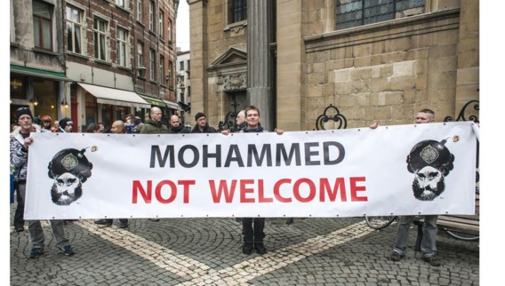 ‘Na elke aanslag wordt de islamofobie harder’, aldus Bram Sebrechts van Unia. Foto: Pegida-betoging in Antwerpen.