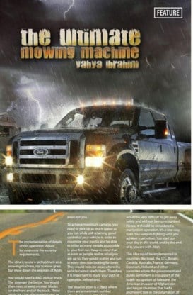 In het magazine ‘Inspire’ stelt Al-Qaeda een ‘pickup truck’ voor als ‘de ultieme maaimachine om de vijanden van Allah neer te maaien’.