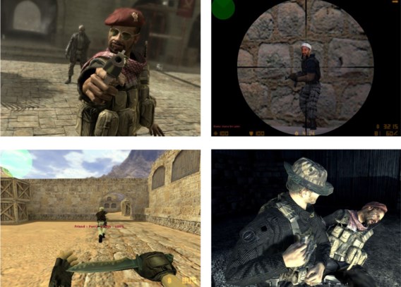 Osama bin Laden (rechtsboven): tot daar aan toe. Maar moslims zijn in games al te vaak opgejaagd wild.