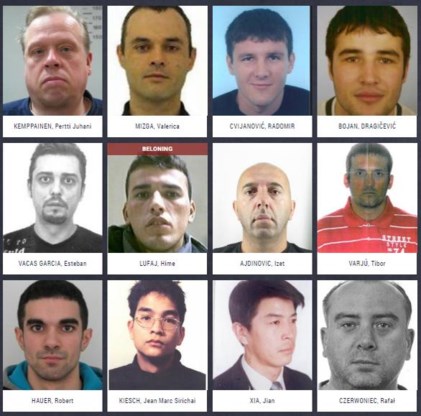 De onlinelijst van Europol vermeldt 42 zware criminelen.