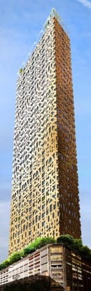 Trätoppen in Stockholm(Zweden)door: Anders Berensson Architectshoogte: 40 verdiepingen (133 meter)status: opdracht stad: ontwerp april 2016uitvoering: onbekend