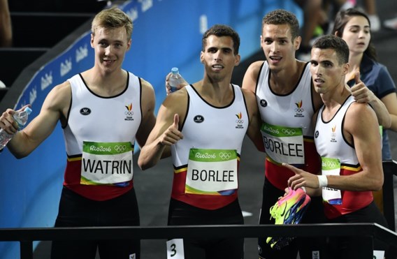 <p>Hier staan ze netjes in de juiste volgorde: eerst Julien Watrin en dan Jonathan, Dylan en Kevin Borlée.<span class="credit">belga</span></p>