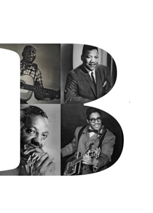 Met de klok mee: Leadbelly, Bobby ‘Blue’ Bland, Bo Diddley, Sonny Boy Williamson.