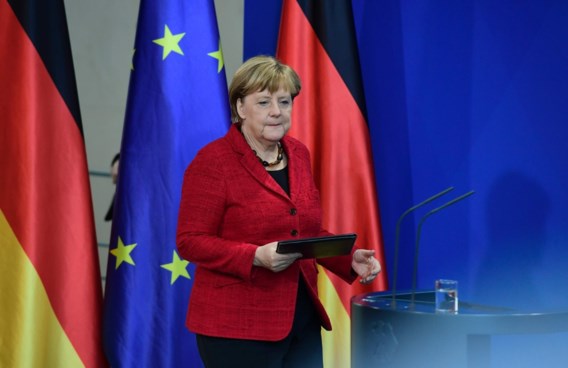 Merkel belt met Donald Trump