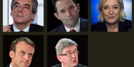 Deze Franse presidentskandidaten maken de borst nat 