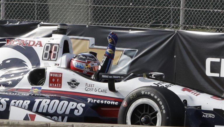 Rahal wint ook tweede manche van IndyCar in Detroit