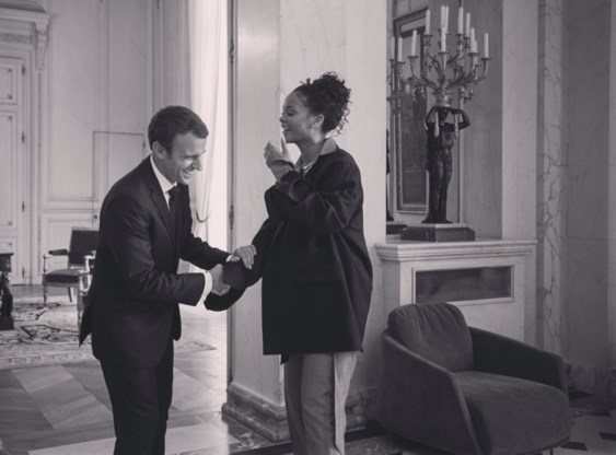 Waarom Rihanna president Macron bezoekt