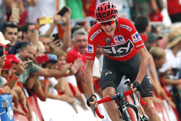 Froome wint slopende sprint op Cumbre del Sol in Vuelta en pakt zo zijn eerste ritzege van het seizoen
