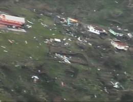 Helikopterbeelden onthullen vernieling op Dominica na passage orkaan