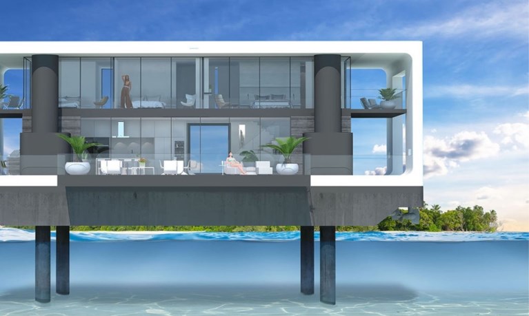 Nederlandse architect ontwerpt drijvende villa