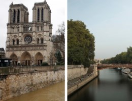 Voor- en na-beelden tonen hoe hoog het water van de Seine staat in Parijs