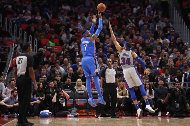 Golden State wint topper in de NBA tegen Boston, Carmelo Anthony rondt kaap van 25.000 punten