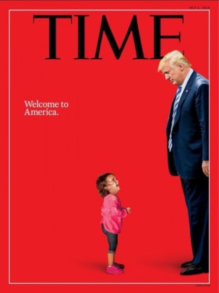 Time zet huilende kleuter en neerkijkende Trump op cover