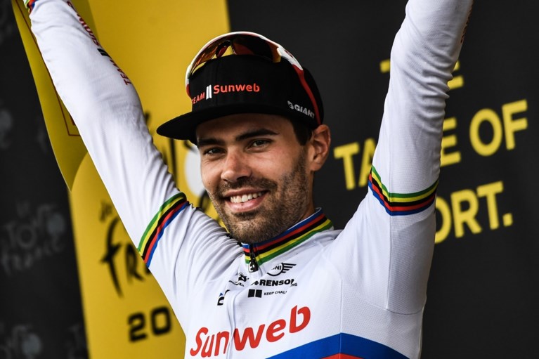 Tom Dumoulin houdt Chris Froome af en knalt naar de zege in tijdrit, Geraint Thomas heeft zijn Tourzege binnen