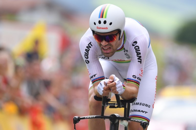 Tom Dumoulin houdt Chris Froome af en knalt naar de zege in tijdrit, Geraint Thomas heeft zijn Tourzege binnen