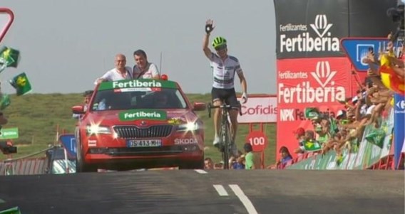 Amerikaan pakt tweede ritzege in Vuelta na fameuze solo, Yates nieuwe leider met één seconde voorsprong