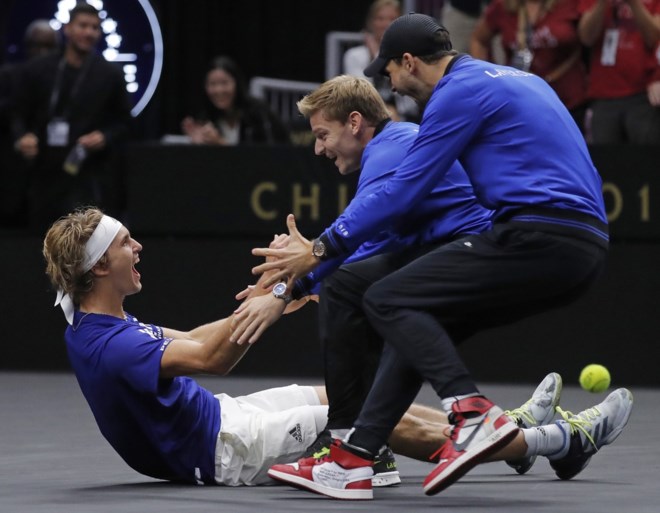 Zverev bezorgt Europa tweede zege op rij in Laver Cup, Goffin viert mee