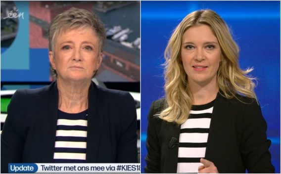 Voorakkoord tussen VRT en VTM: Martine Tanghe en Elke Pattyn dragen dezelfde outfit
