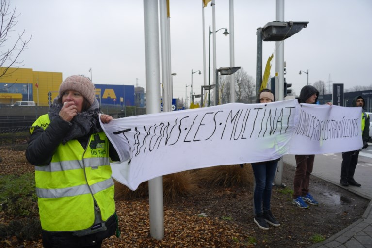 Vijftigtal gele hesjes houdt filterblokkade aan Ikea Anderlecht