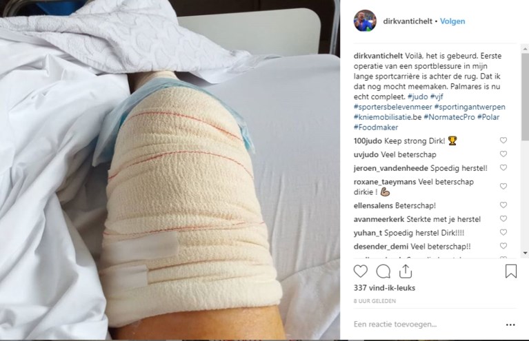 Judoka Dirk Van Tichelt succesvol geopereerd aan knie