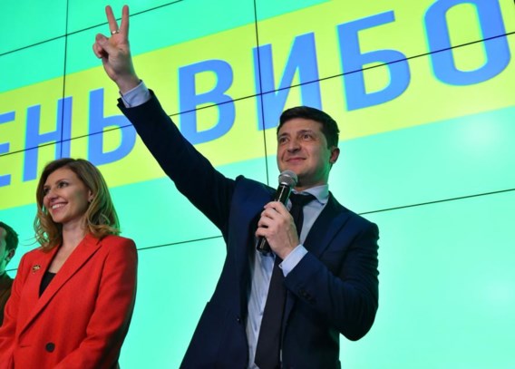 Oekraïens presidentskandidaat Zelenski: 'Eerste stap naar grote overwinning'