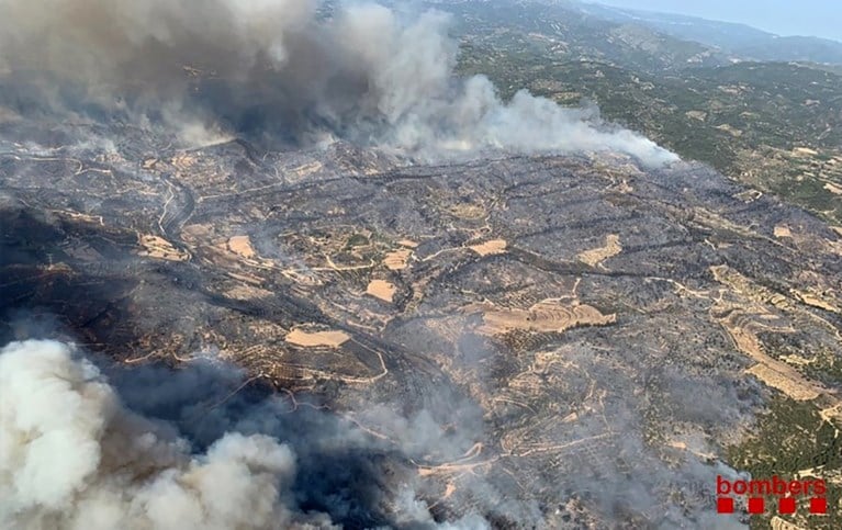 Bosbrand in Catalonië verwoest 3.500 hectare bos