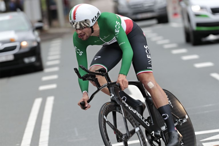 Italiaans kampioen Filippo Ganna wint korte tijdrit in Den Haag, Tim Wellens gaat als leider slotetappe BinckBank Tour in