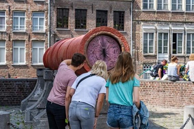 Schilderij van anus verwijderd van Dulle Griet in Gent