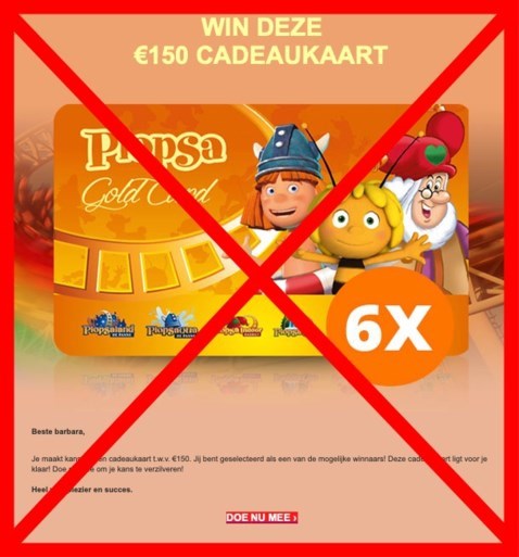 Plopsa waarschuwt voor valse acties op internet: ‘Klik niet en betaal zeker niet’