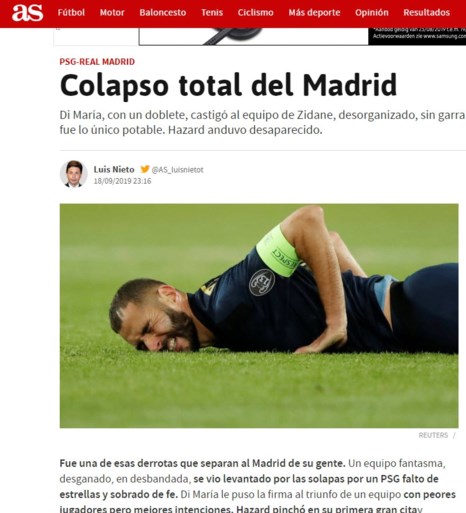 Spaanse pers hard voor Belgische Real-sterren: ‘Hazard was vermist, Courtois houdt ze niet tegen’
