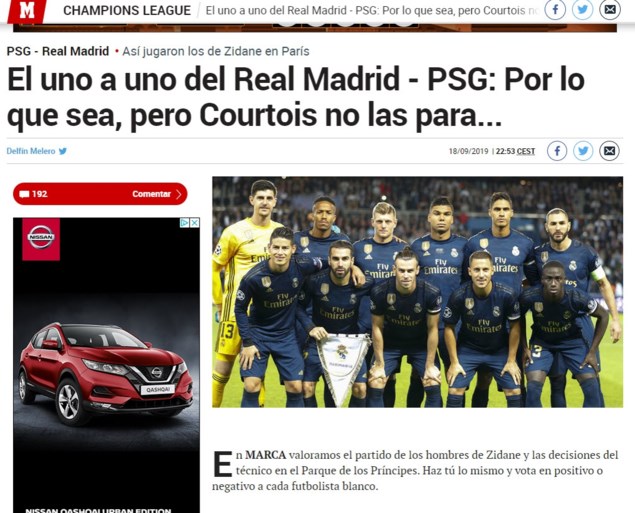 Spaanse pers hard voor Belgische Real-sterren: ‘Hazard was vermist, Courtois houdt ze niet tegen’