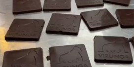 Dominique Persoone toont chocoladerepen die Virungapark moeten redden
