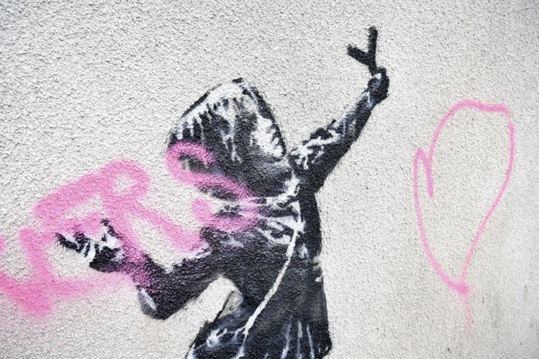 Nieuw werk van Banksy gevandaliseerd