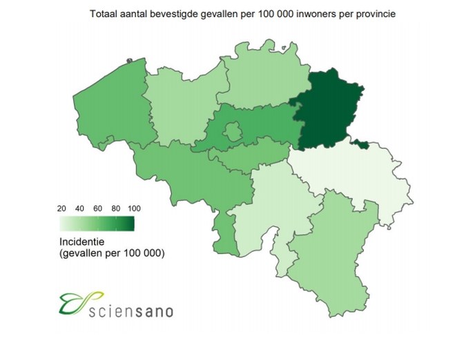 Voor eerst verdeling van besmettingen per gemeente: Limburg zwaarst getroffen