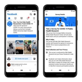 Facebook verzamelt gegevens over coronasymptomen van gebruikers