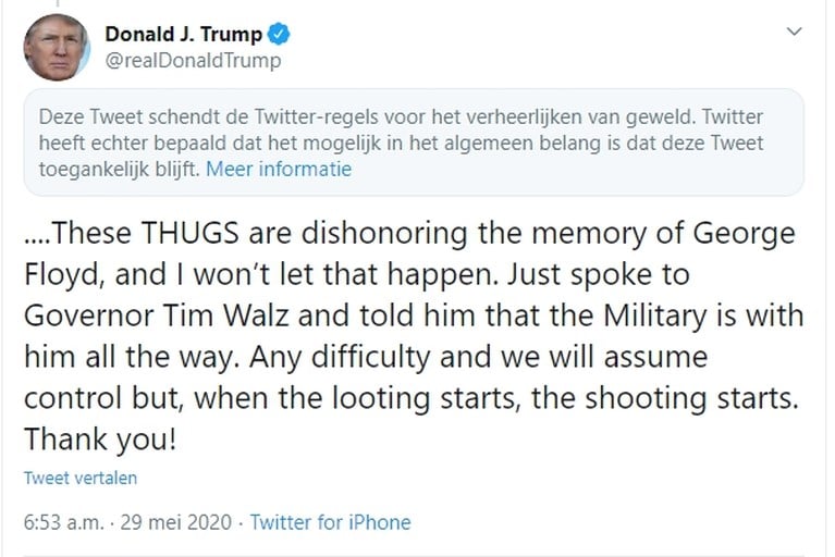 Trump haalt weer uit: 'Twitter doet niets aan leugens van China en Democraten'