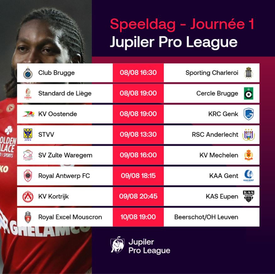 Bekendmaking Jupiler Pro League PLAY OFFS kalender voor het