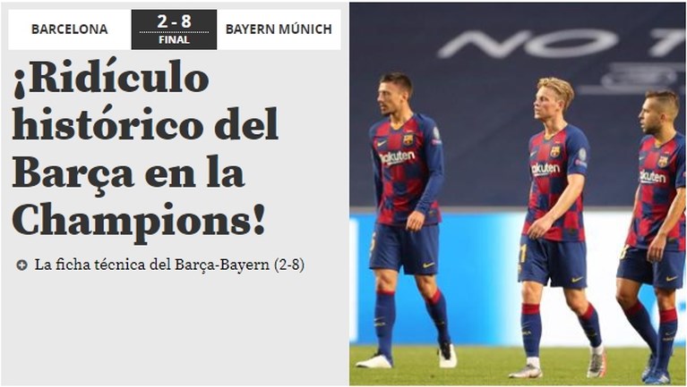 Kranten na Barcelona - Bayern München (2-8): ‘Zege van de eeuw’ versus ‘Historische slachting’