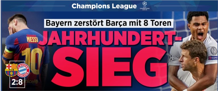 Kranten na Barcelona - Bayern München (2-8): ‘Zege van de eeuw’ versus ‘Historische slachting’