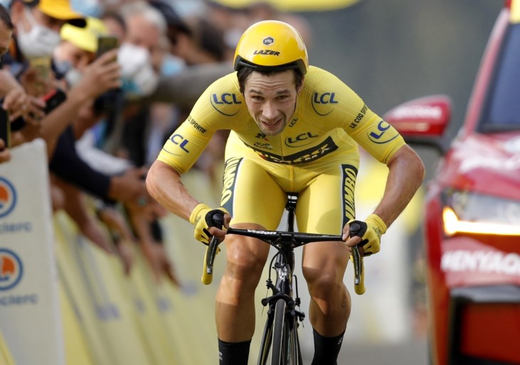 IN BEELD. Primoz Roglic in één uur tijd van de hemel naar de hel