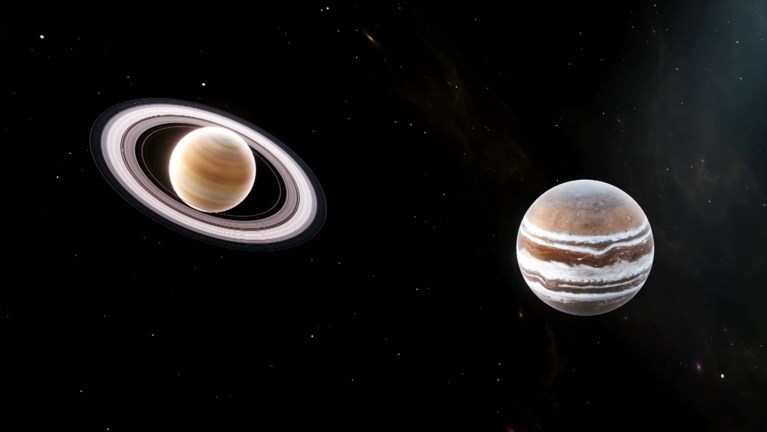 Een echte Kerstster: Jupiter en Saturnus worden elkaars ‘knuffelcontact’