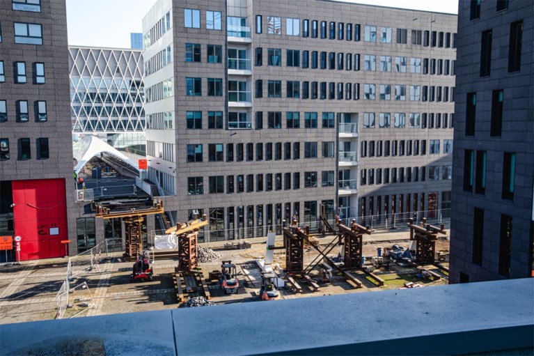 Fietshelling naar Parkbrug over Antwerpse Leien geplaatst