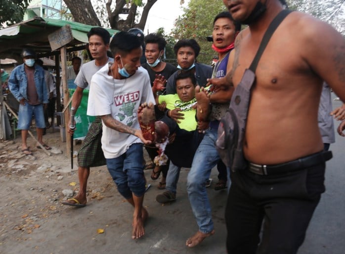 Protest Myanmar: zondag ‘minstens achttien mensen gedood’, volgens VN
