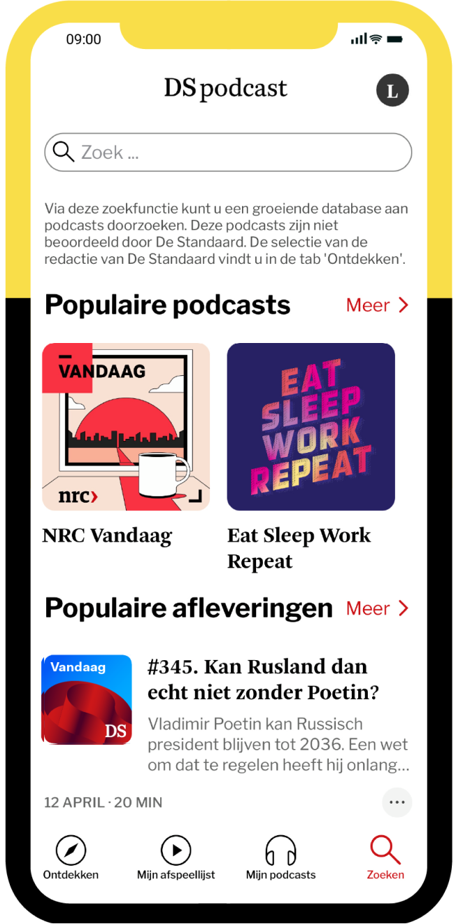 DS Podcast zoekfunctie