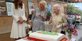 Britse Queen laat zich niet kennen en snijdt taart met zwaard